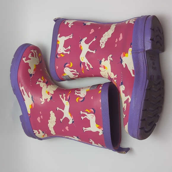 Hatley Girls Kids Printed Rain Boots Rainbow Unicorns 🌈 🦄 - Picture 8 of 14